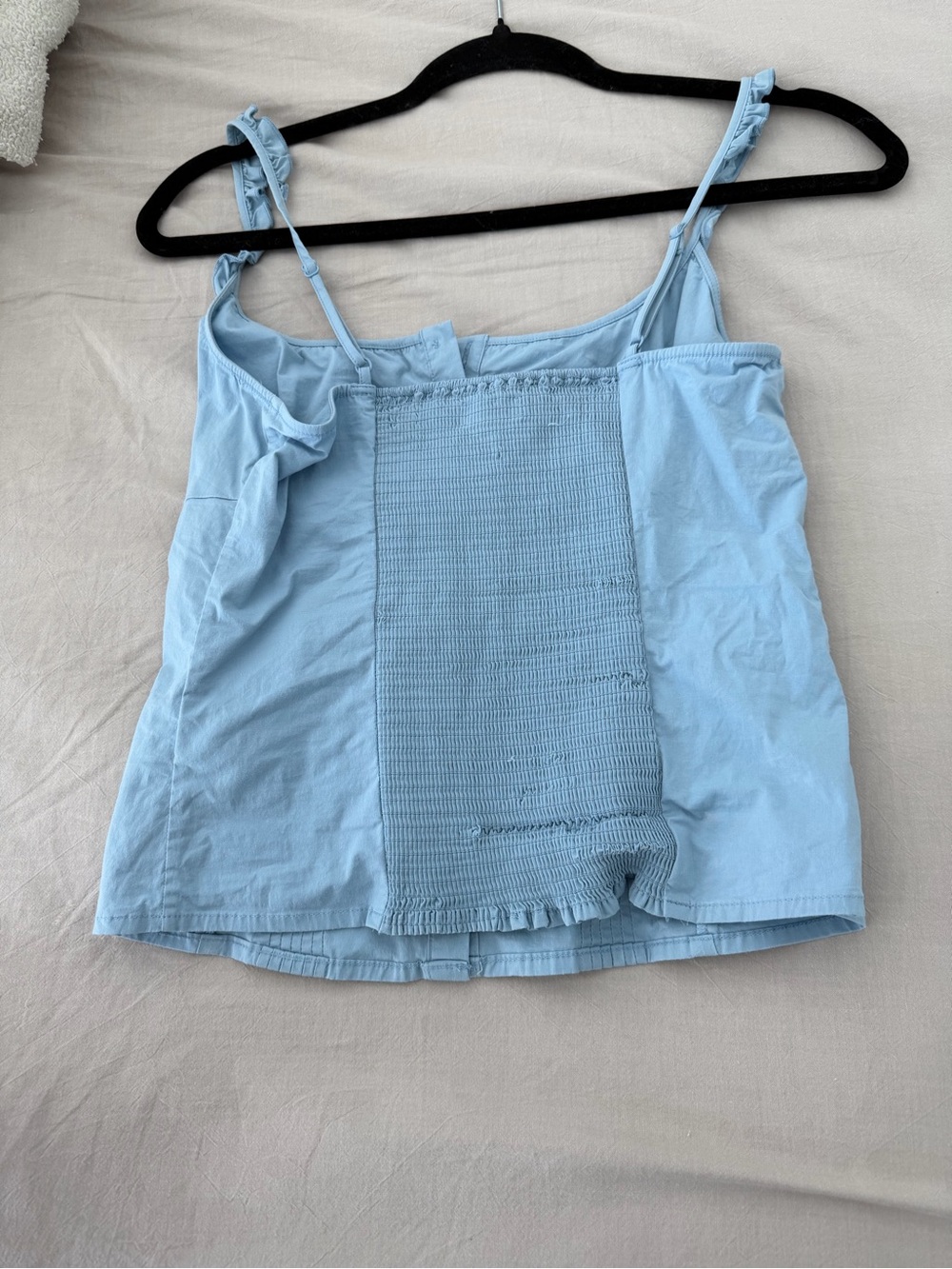 Sunday Best Light Blue Ruffled Strap Button-Front Tank - Picture 3 of 3